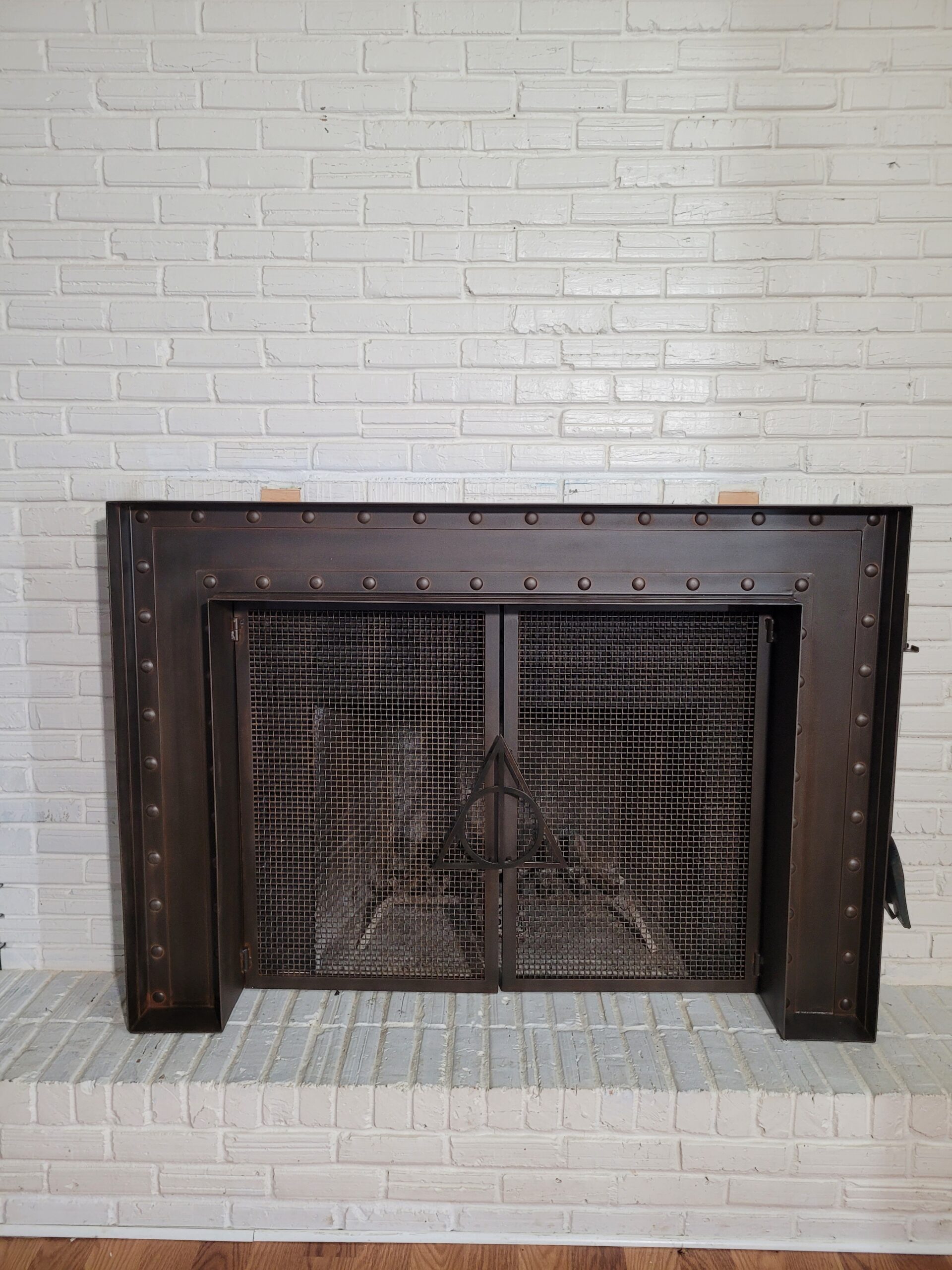 Deluxe Built Fabrication custom industrial style fabricated mantle piece