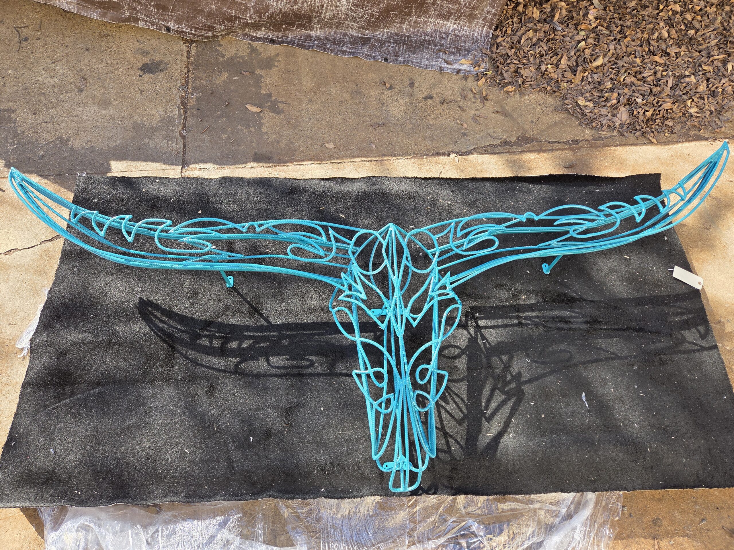 Custom longhorn rebar sculpture