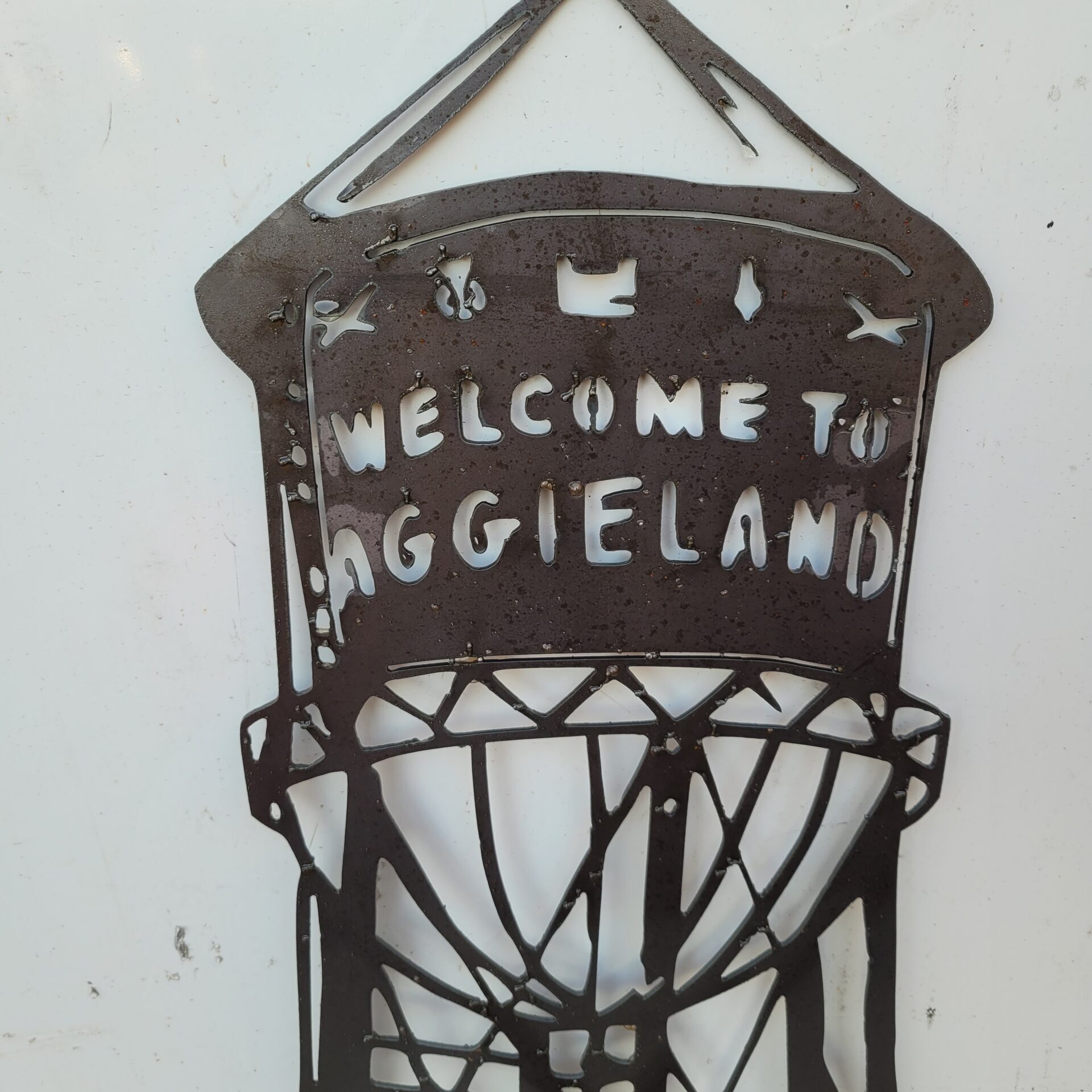 CNC plasma cut custom steel metal sign