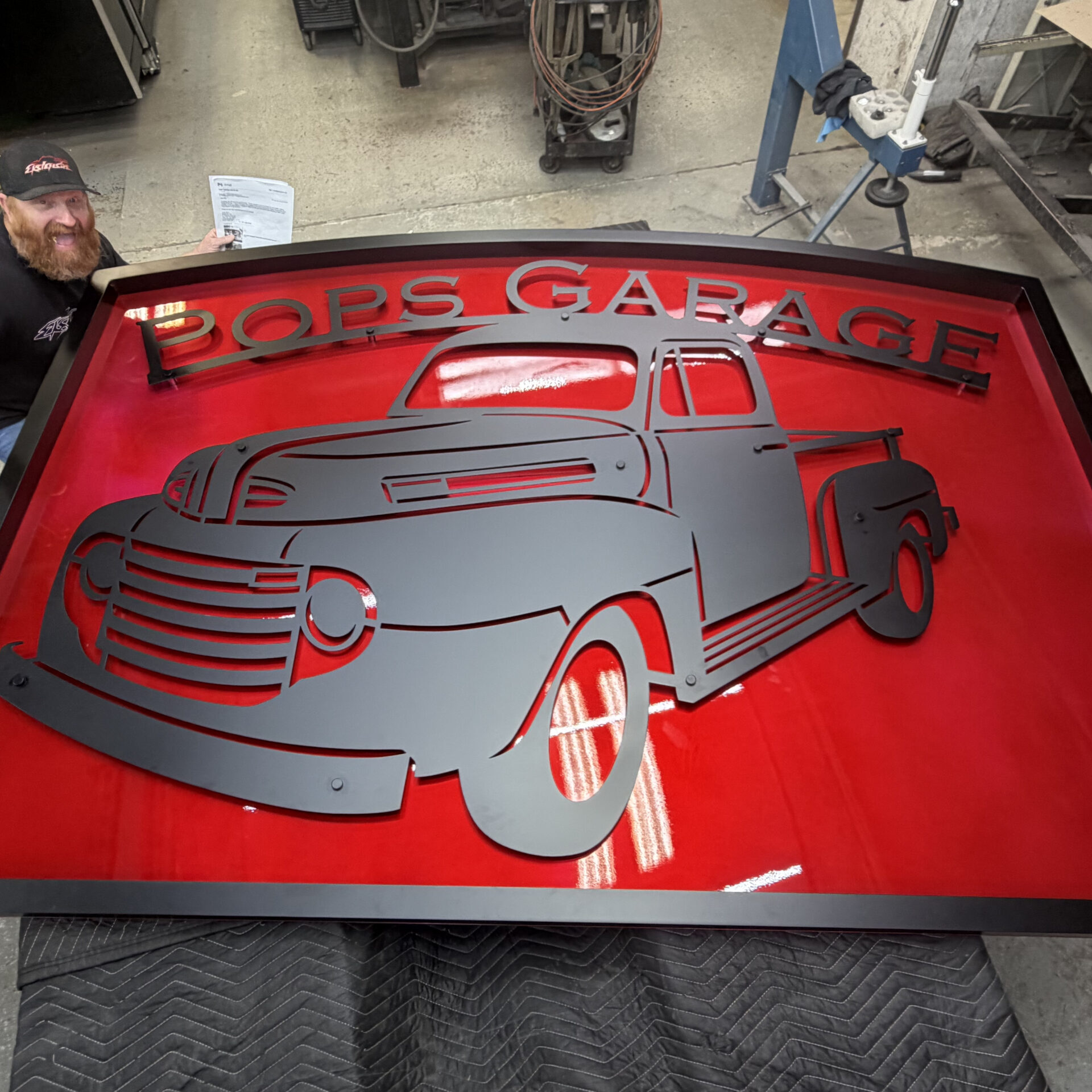 Custom CNC cut steel sign